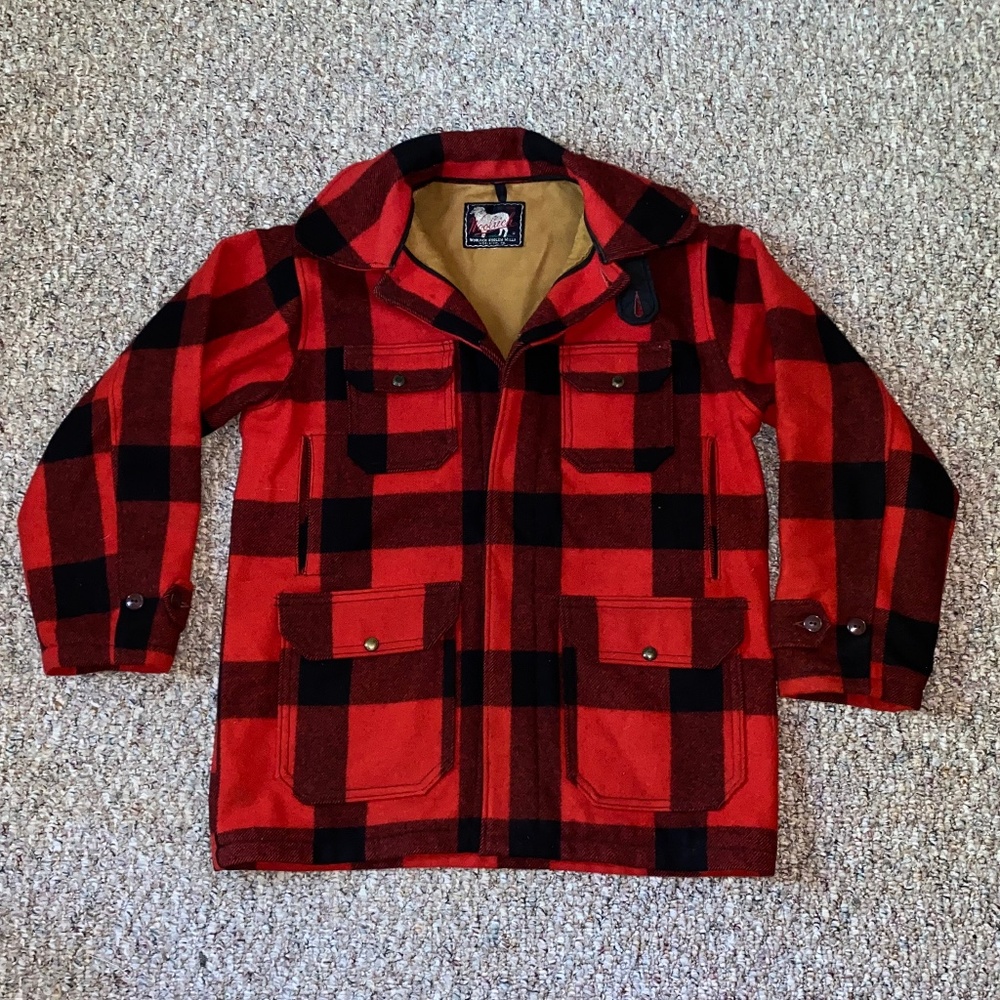 Vintage Woolrich Buffalo Plaid Wool Mackinaw Jacket – Red & Black